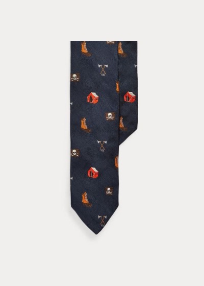 Men's Polo Ralph Lauren Camping Silk Narrow Ties | 243859QEH